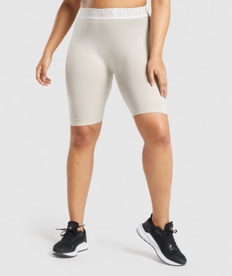 Women's Gymshark Fit Seamless Cycling Shorts Light Grey | NZ 3OMLRQ